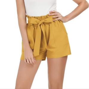 Mustard Paperbag Shorts
